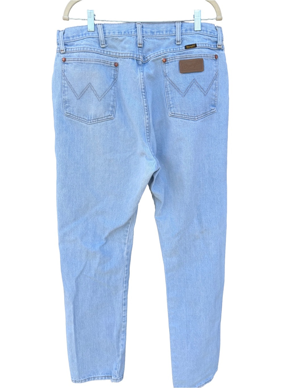 Wrangler 13MWZGH Cowboy Cut Jeans Bleach Wash High Rise Mens 34x34 (Tag 38x36)